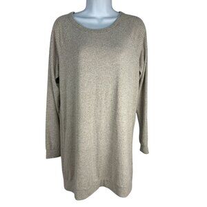 Bobi Los Angeles Womens Ribbed Knit Sweater Tan Blend Size S